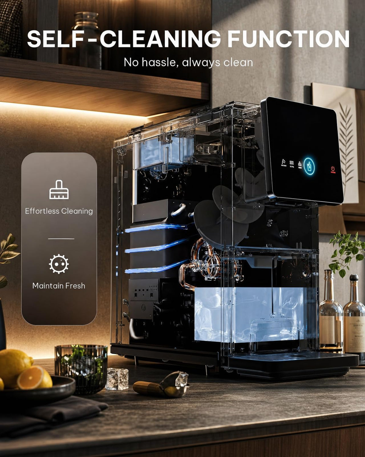 Silonn Nugget Ice Maker, Smart Countertop Ice Machine with APP & Voice Control, Self-Cleaning, 44lbs/24H Soft Chewable Sonic Ice, 3L Tank, for Home Kitchen & Party Jansha Store