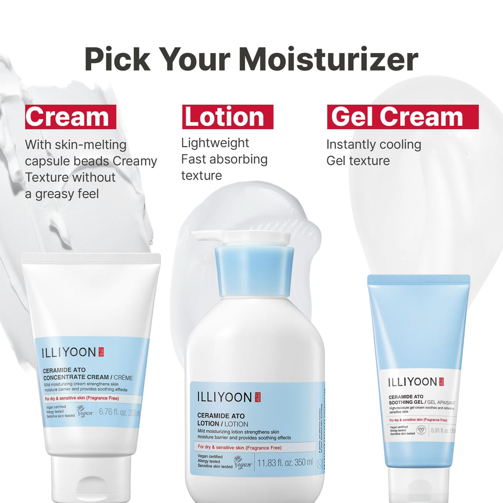 Illiyoon Ceramide Ato Lotion | Lightweight Moisturizer for Dry & Sensitive Skin, Barrier Repair for Face and Body, Mild for Babies, Vegan Certified, Korean Skincare, 2.29 fl.oz. Jansha Store