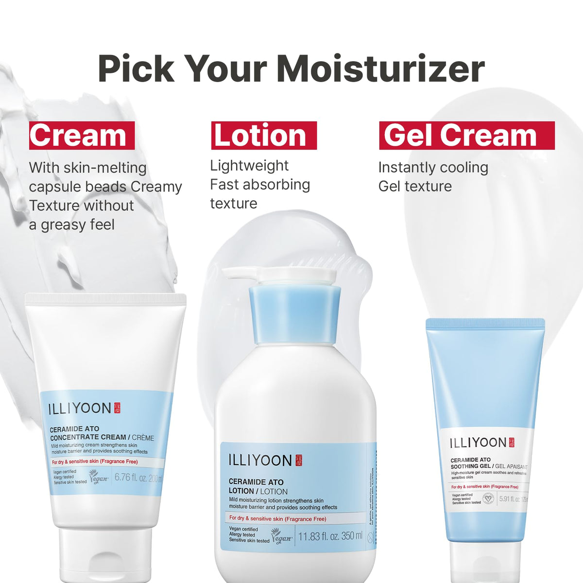 Illiyoon Ceramide Ato Lotion | Lightweight Moisturizer for Dry & Sensitive Skin, Barrier Repair for Face and Body, Mild for Babies, Vegan Certified, Korean Skincare, 2.29 fl.oz. Jansha Store