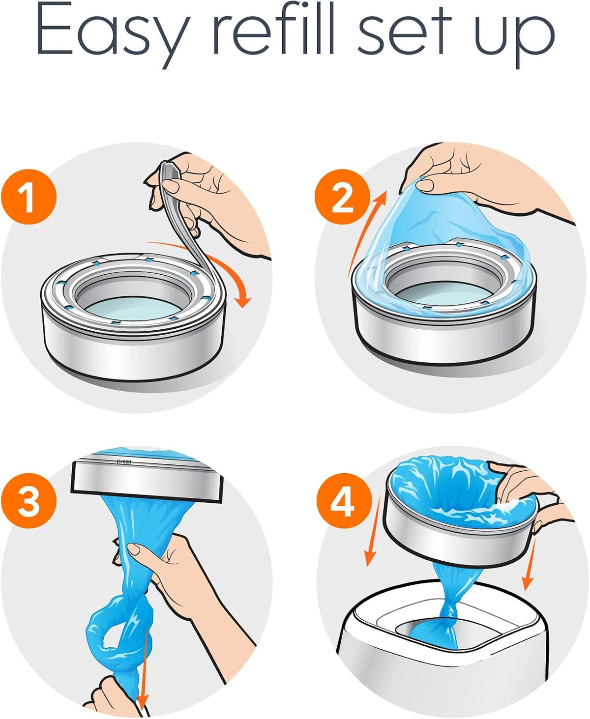 Diaper Genie Essentials Round Refill 4-Pack | Holds Up to 1280 Newborn Diapers | Features Unscented Continuous Film | Compatible with Diaper Genie Complete and Expressions Pails Jansha Store