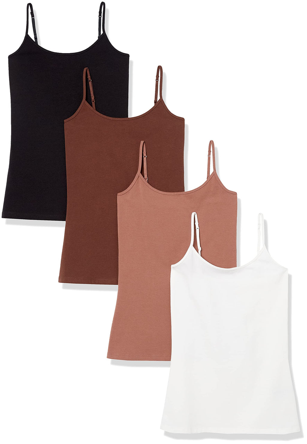 Amazon Essentials Women's Slim-Fit Camisole for Layering and Everyday Wear, Pack of 4 Jansha Store