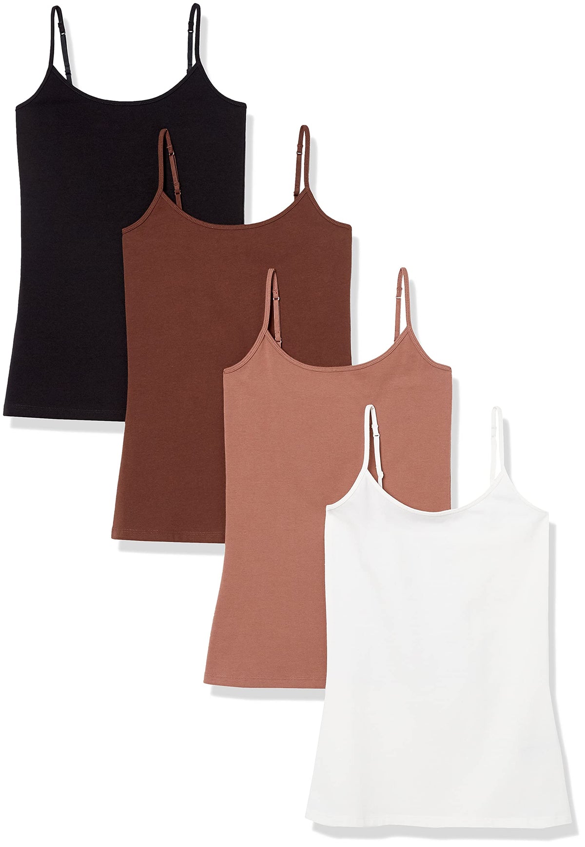 Amazon Essentials Women's Slim-Fit Camisole for Layering and Everyday Wear, Pack of 4 Jansha Store