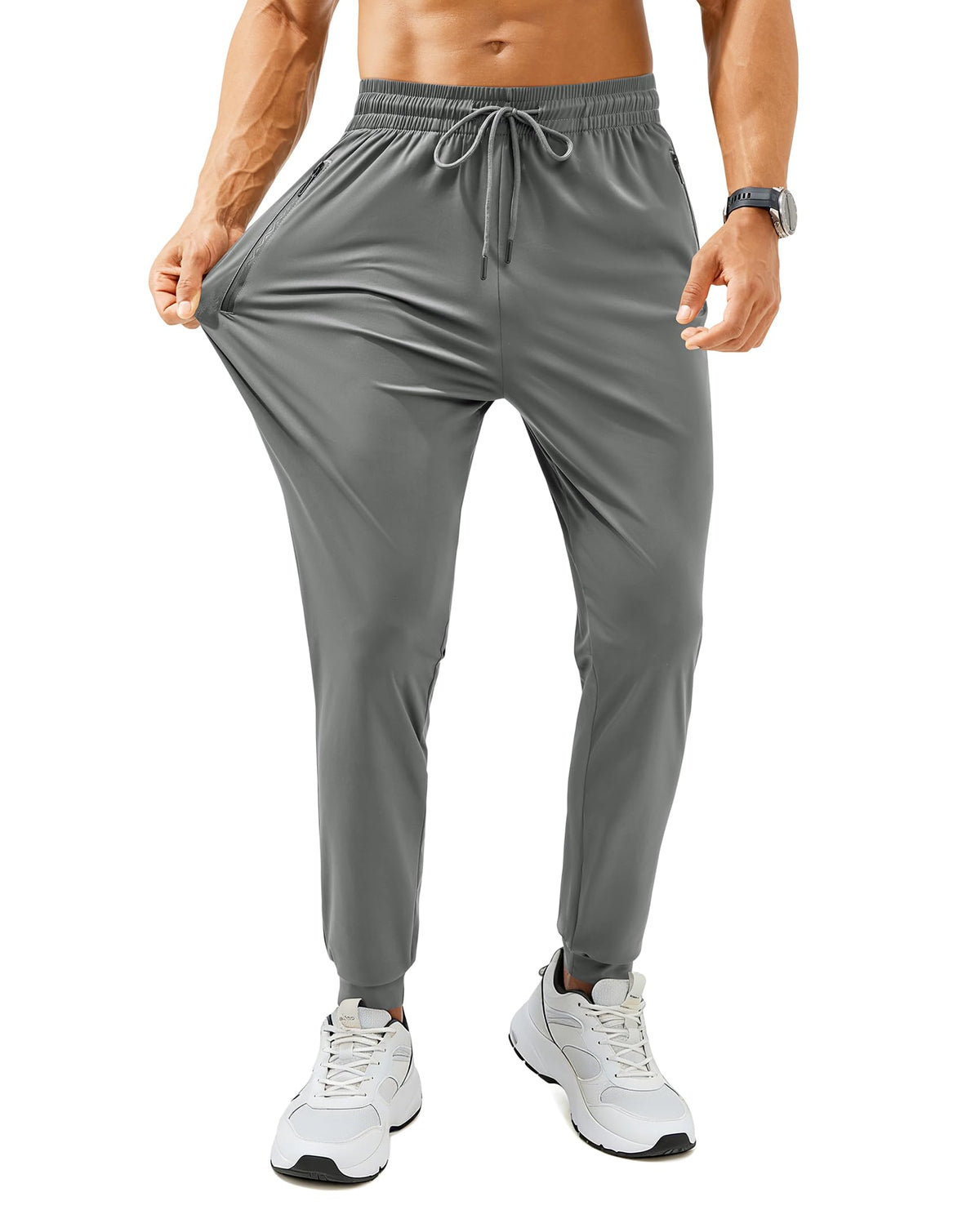 Mens Sweatpants with Zipper Pockets Lightweight Athletic Joggers for Workout Running Gym Track Casual Wear Jansha Store