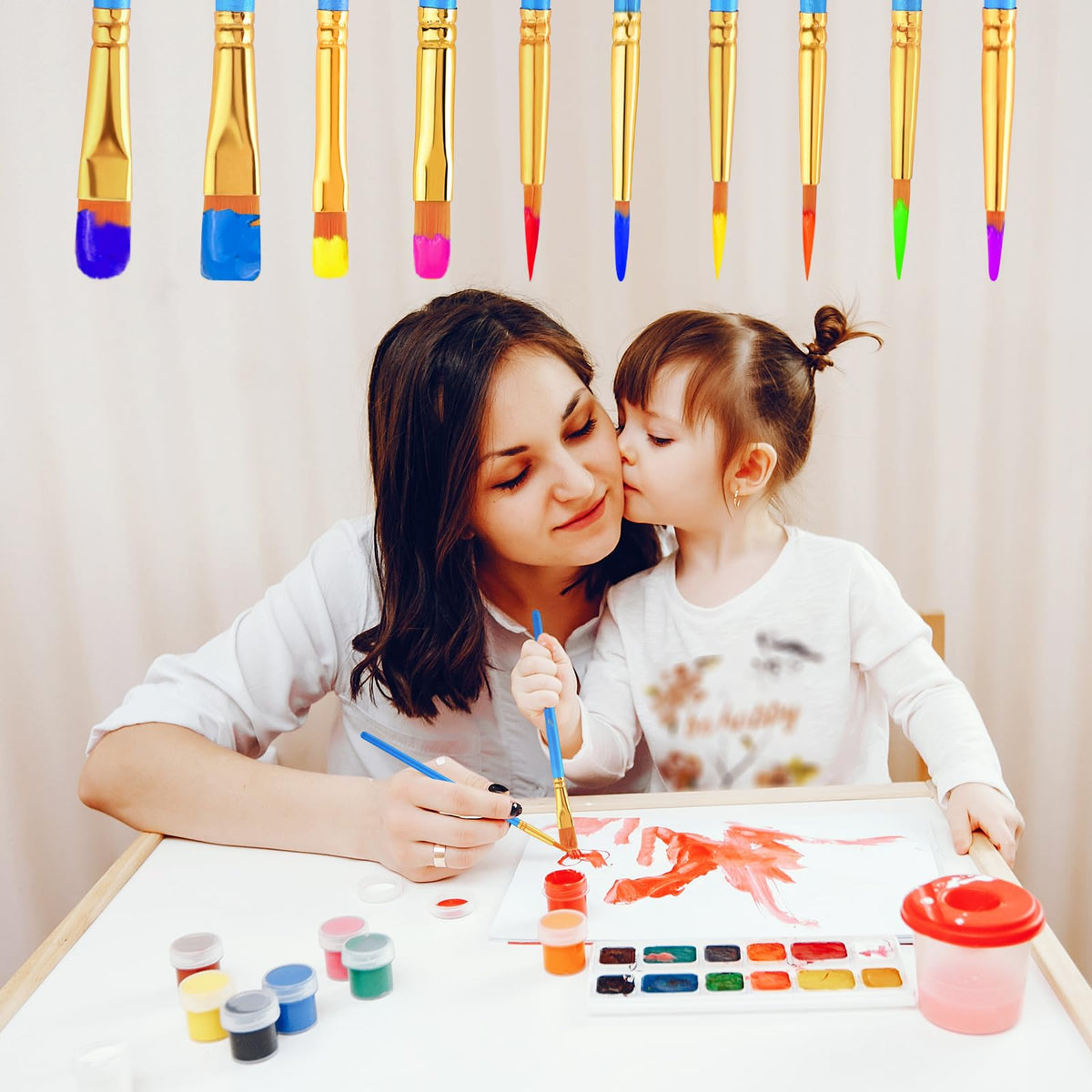 AROIC 10 Pcs Paint Brushes, Acrylic Oil Watercolor Painting Brush Set Jansha Store