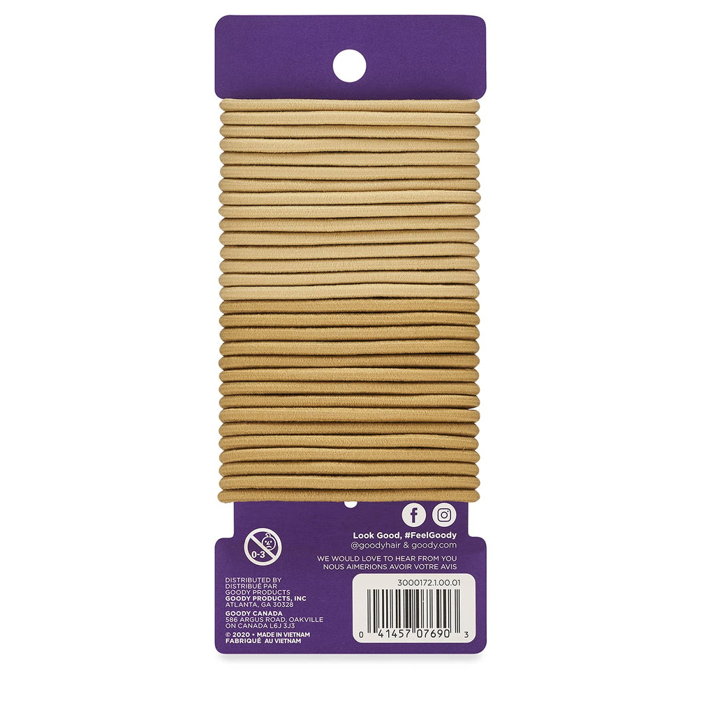 Goody Ouchless Elastic Hair Ties, 30 Ct, Brown, 4MM Rubber Bands, Pain-Free Jansha Store