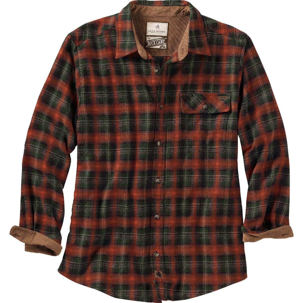 Legendary Whitetails Mens Flannel Long Sleeve Button Down 100% Cotton Shirt Jansha Store