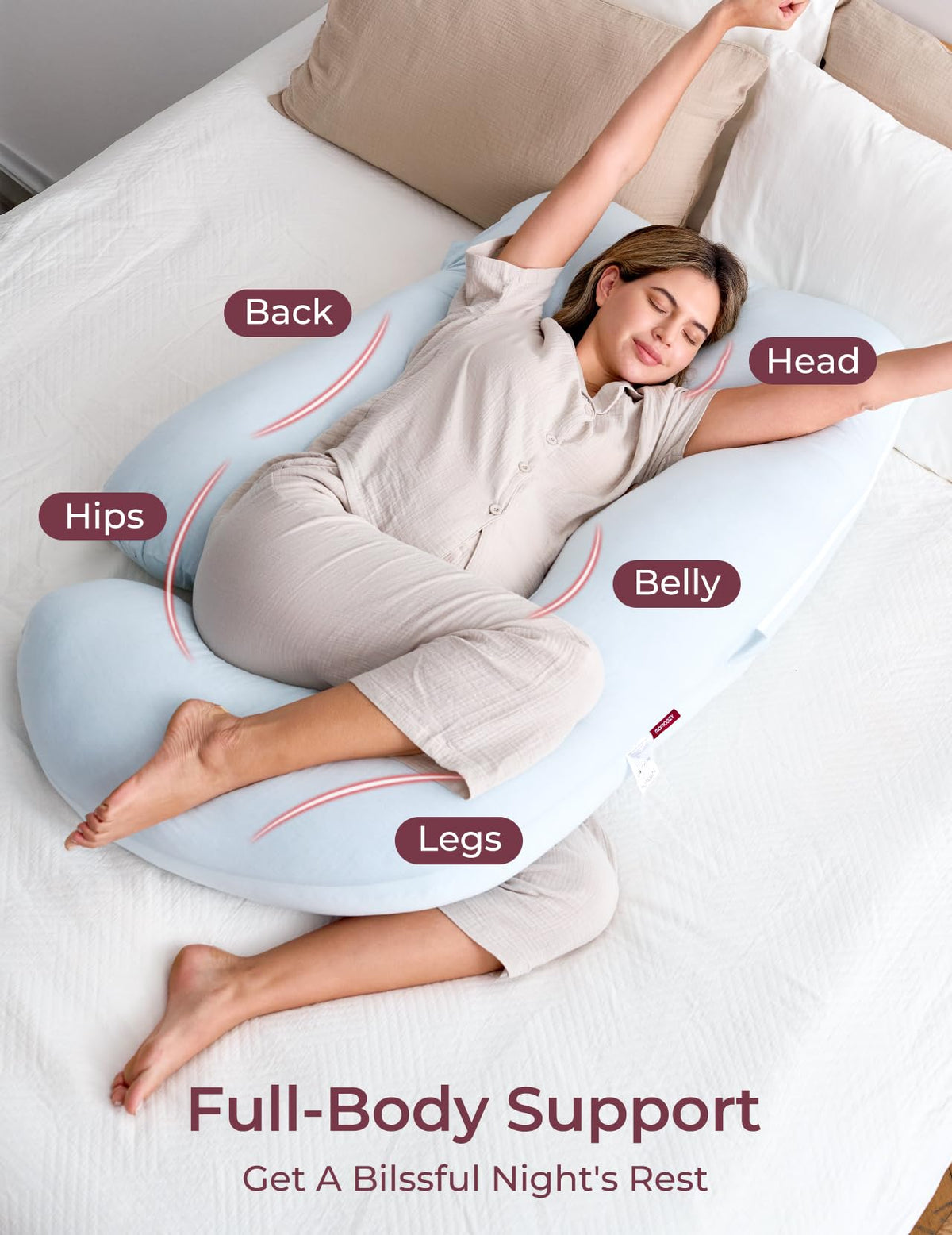 Momcozy Pregnancy Pillow for Sleeping - U Shaped Full Body Maternity Pillow Jansha Store