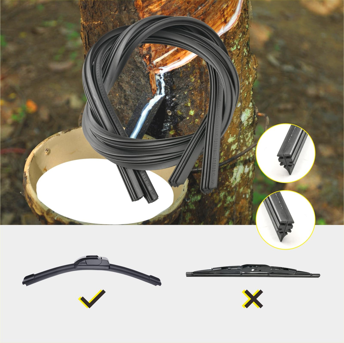 5 PLUS 20" Wiper Blades 2 Pack for J/U HOOK Front Arms,Premium All-Seasons Jansha Store