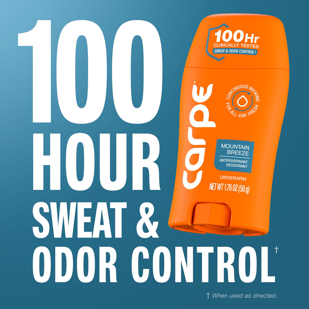 Carpe 100-Hour Antiperspirant Deodorant, Mountain Breeze - 2 Pack Jansha Store