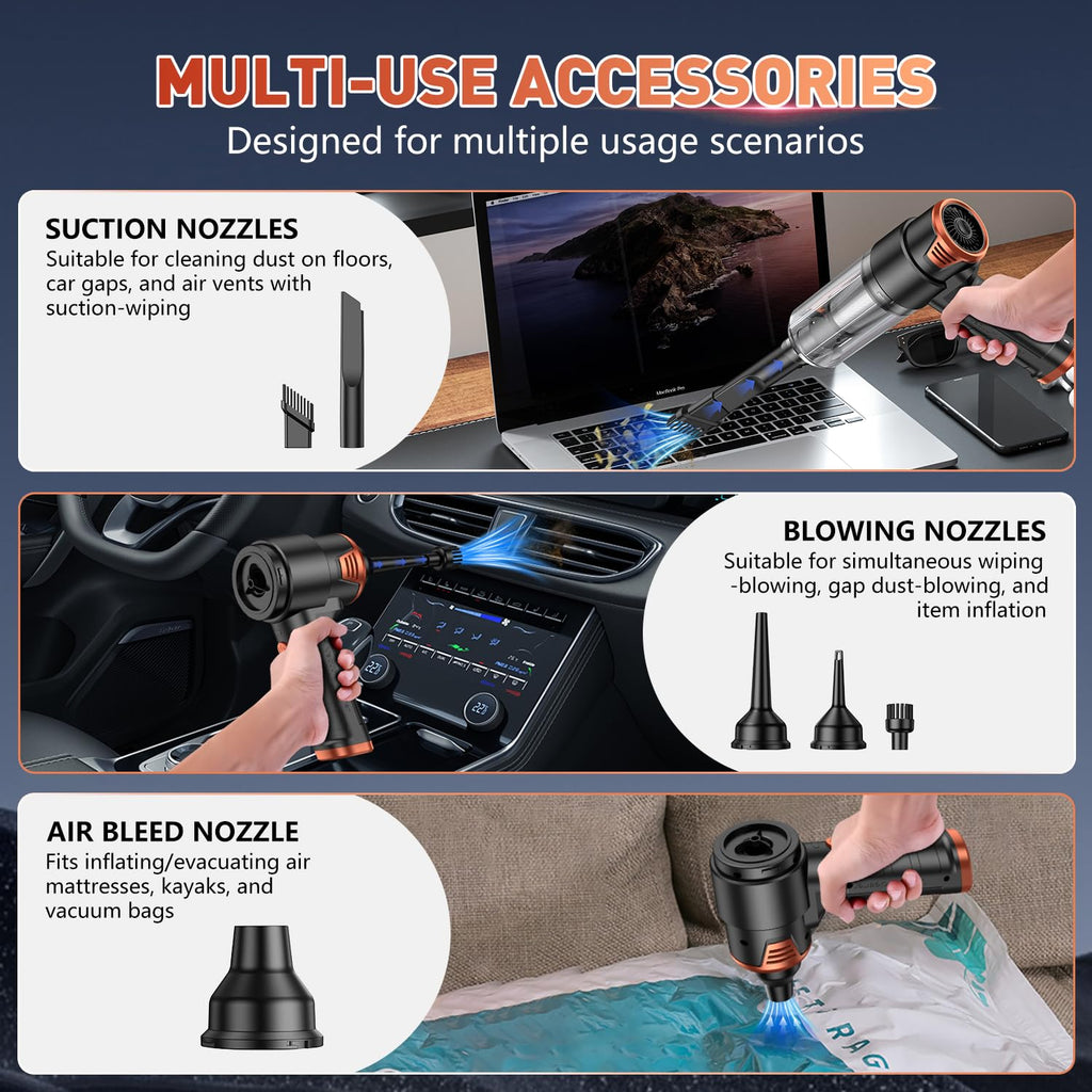 KMM Handheld Car Vacuum Cleaner, Hand Held Vacuum & Air Duster Jansha Store