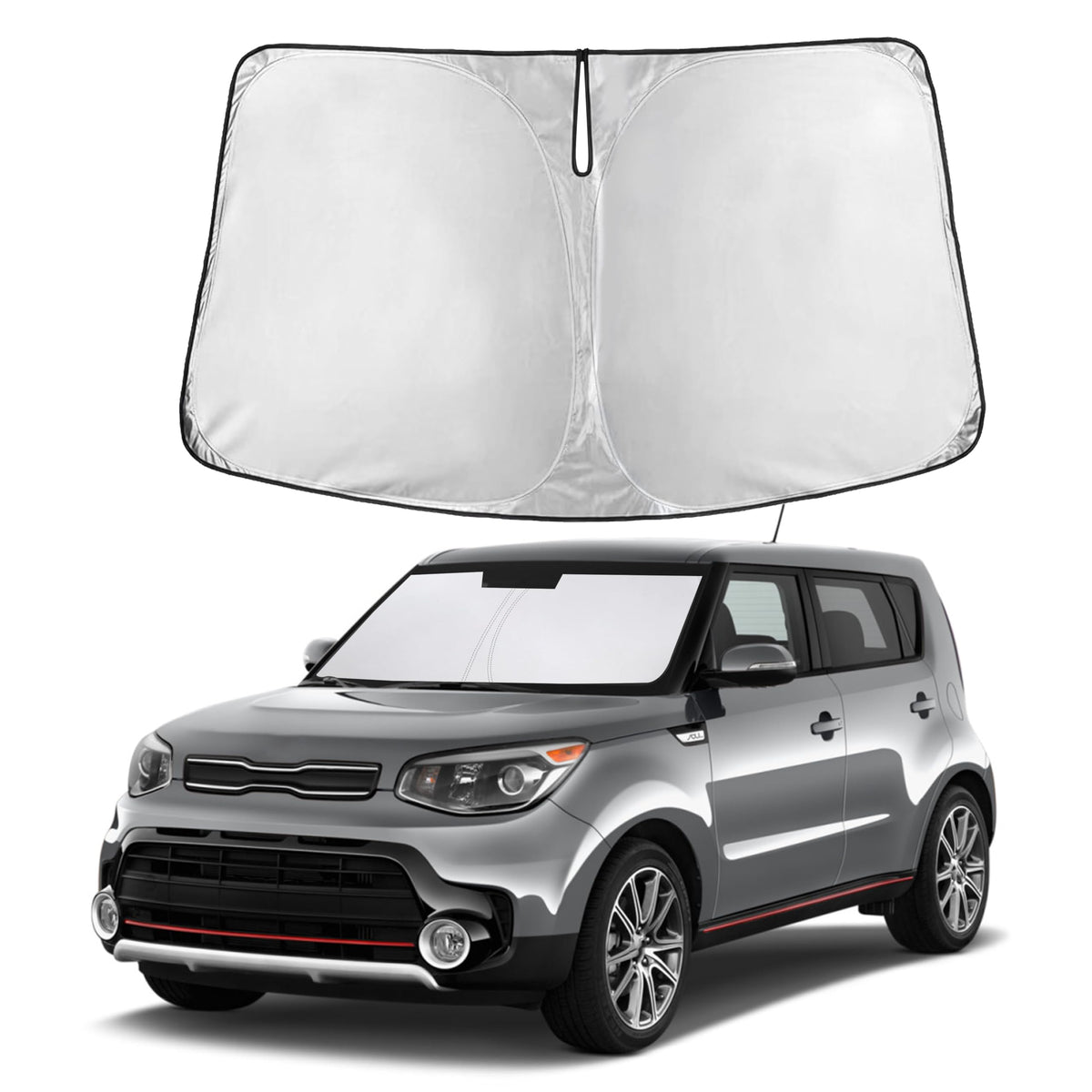 Autovir Windshield Sun Shade, Foldable Car Window Shades, 280T Visor Shade Jansha Store