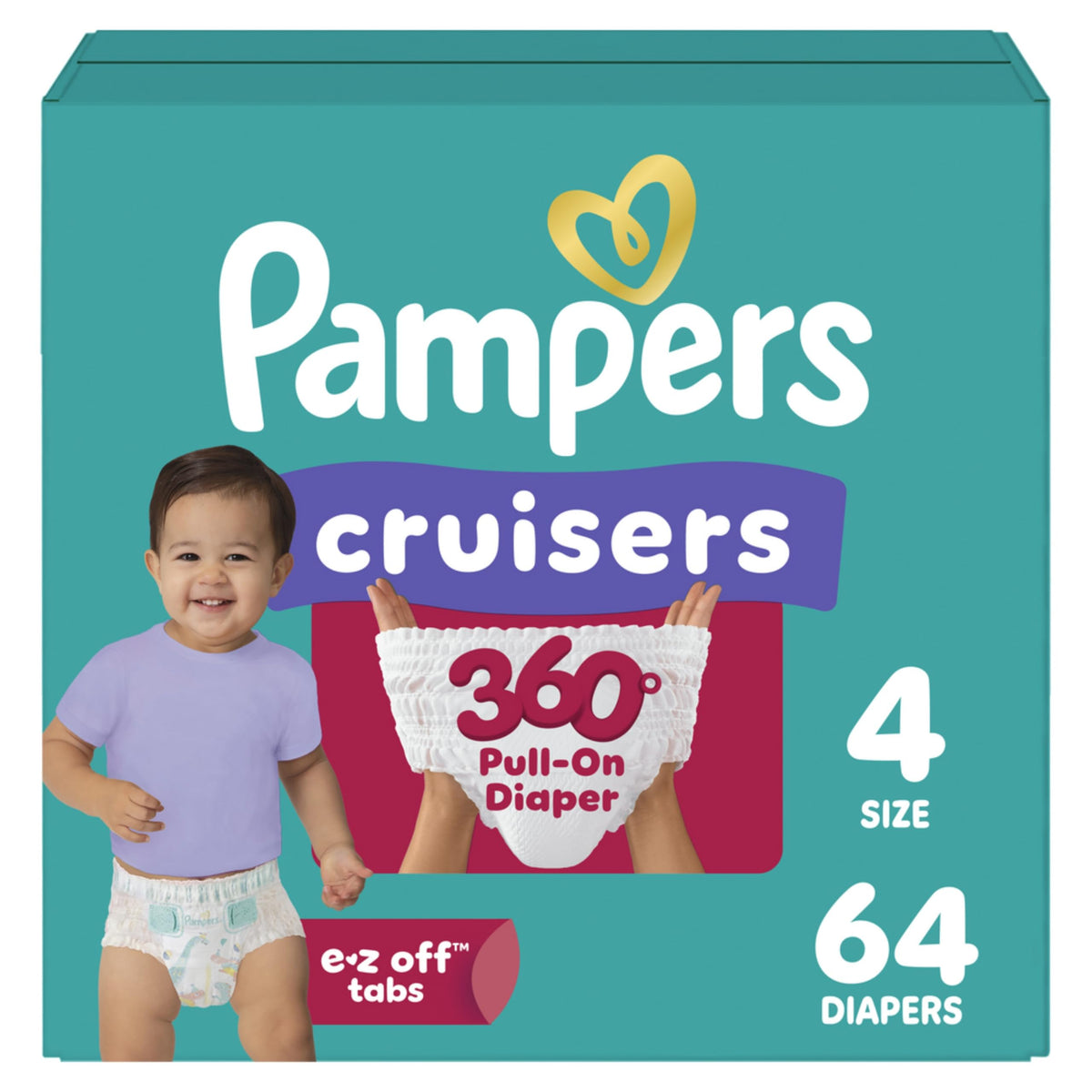 Pampers Diapers - Cruisers 360 - Size 5, 128 Count, up to 100% Leakproof Pull-On Diaper for Active Babies Jansha Store