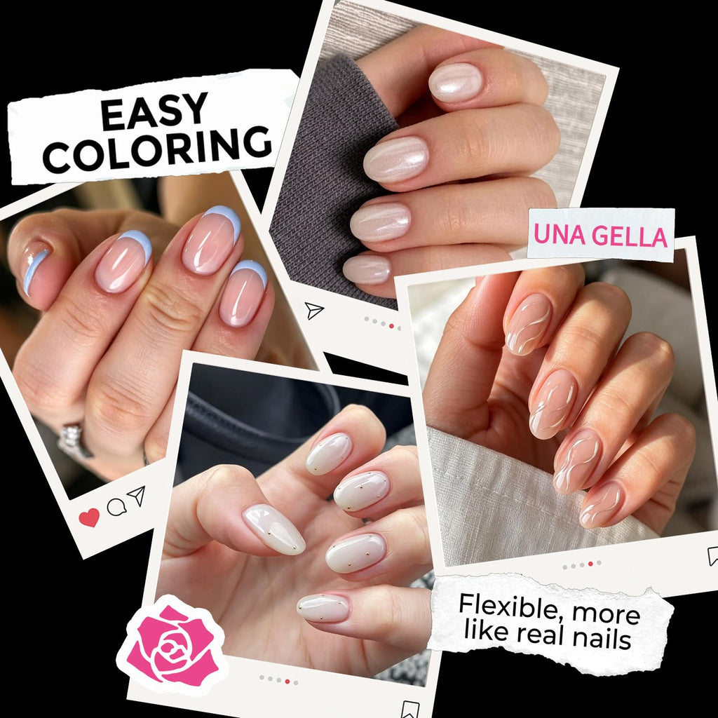 UNA GELLA Extra Short Square Kids Nail Tips 216Pcs Squoval Press On Nails Jansha Store