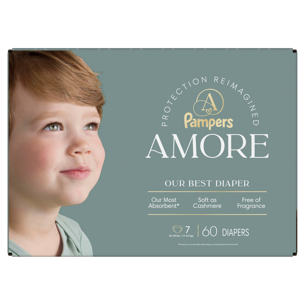 Pampers Amore, Size 0 (up to 10 lbs), 128 Count, Our Best Diaper – Hypoallergenic & Fragrance Free, Up to 100% Leakproof, Soft as Cashmere Jansha Store