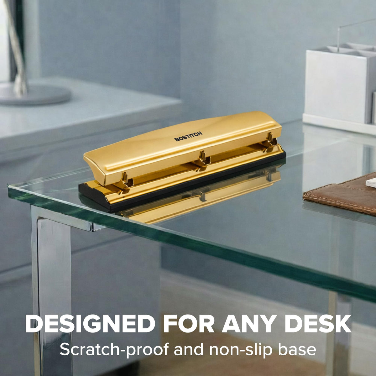 Bostitch Office 3 Hole Punch, Metal, 12 Sheet Capacity, Rubber Base, Silver Jansha Store