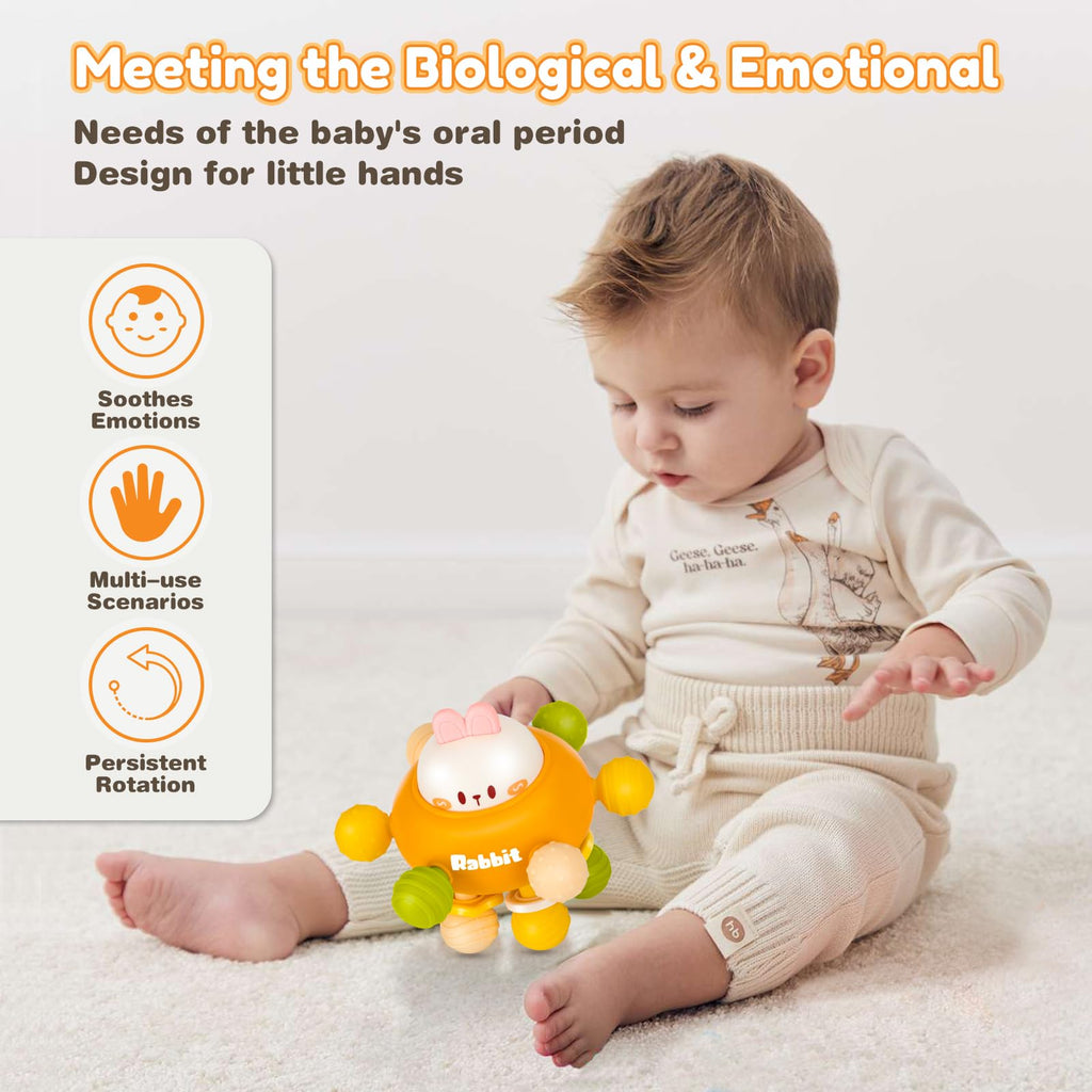 Baby Montessori Sensory Teething Toy 0-6 6-12 Months, Teether Ball & Rattle Jansha Store