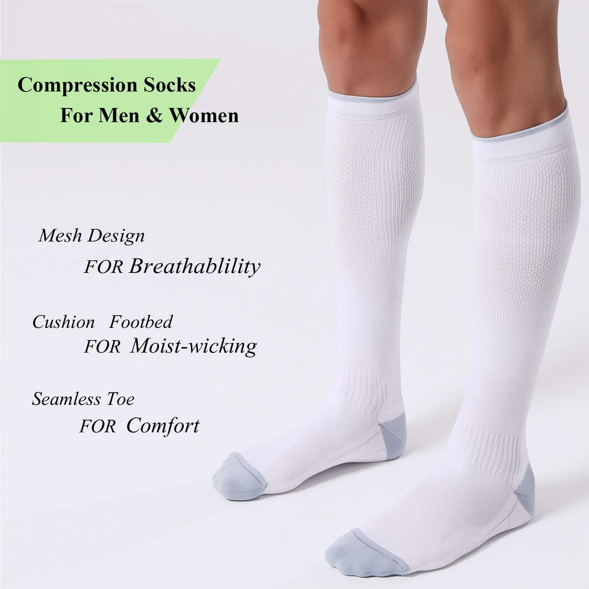 FITRELL 3 Pairs Compression Socks for Women and Men 20-30mmHg-Circulation Support Socks Jansha Store