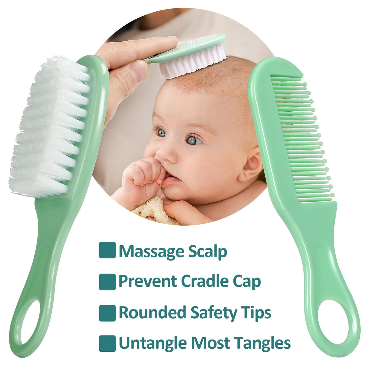 Baby Grooming Kit, Infant Safety Care Set with Hair Brush Comb Nail Clipper Nasal Aspirator,Baby Essentials Kit for Newborn Girls Boys (Grey White) Jansha Store