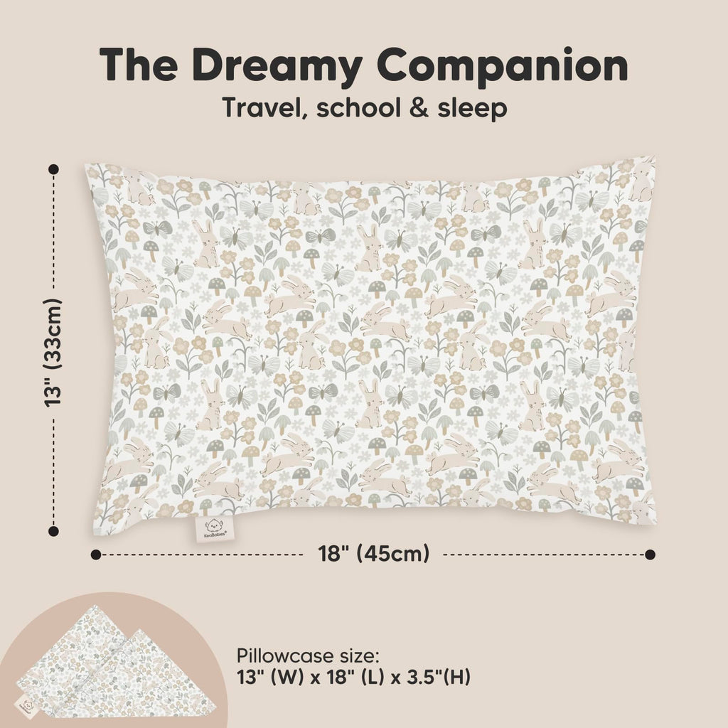 Toddler Pillow with Pillowcase, 13x18 My Little Dreamy Pillow (Flora Vale) Jansha Store