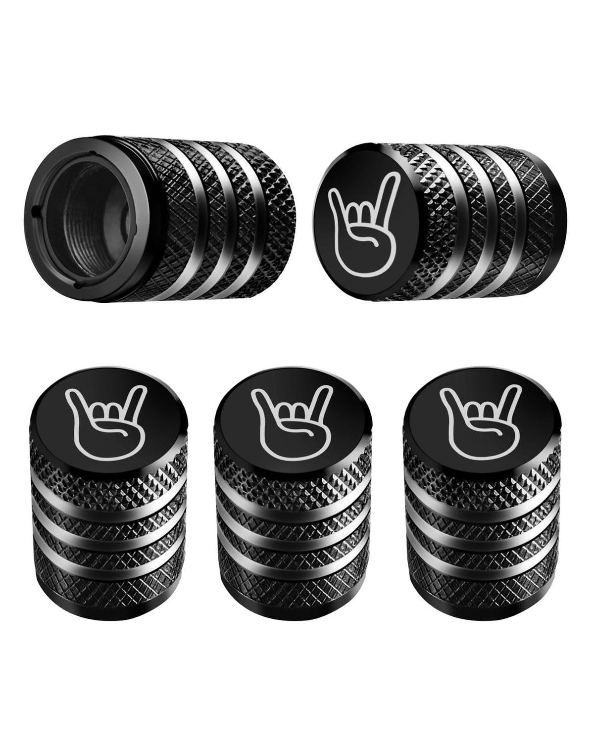 DECURCAR Tire Valve Stem Caps 5 Pack American Flag - Black Jansha Store