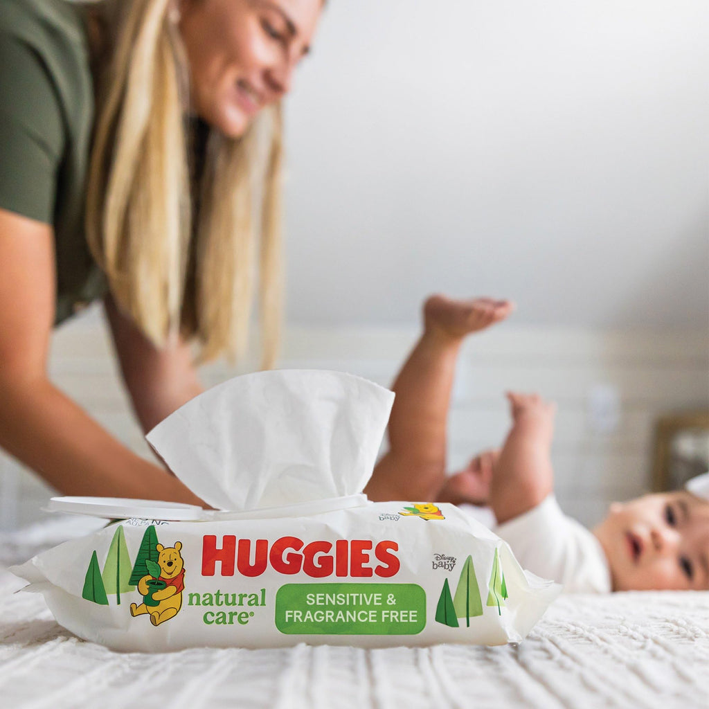 Huggies Natural Care Sensitive Baby Wipes, Unscented, Hypoallergenic, 99% Purified Water, 12 Flip-Top Packs (768 Wipes Total), Packaging May Vary Jansha Store
