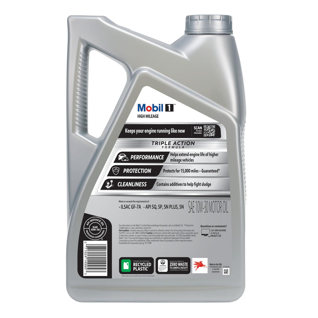 Mobil 1 High Mileage Full Synthetic Motor Oil 5W-30, 5 Quart Jansha Store