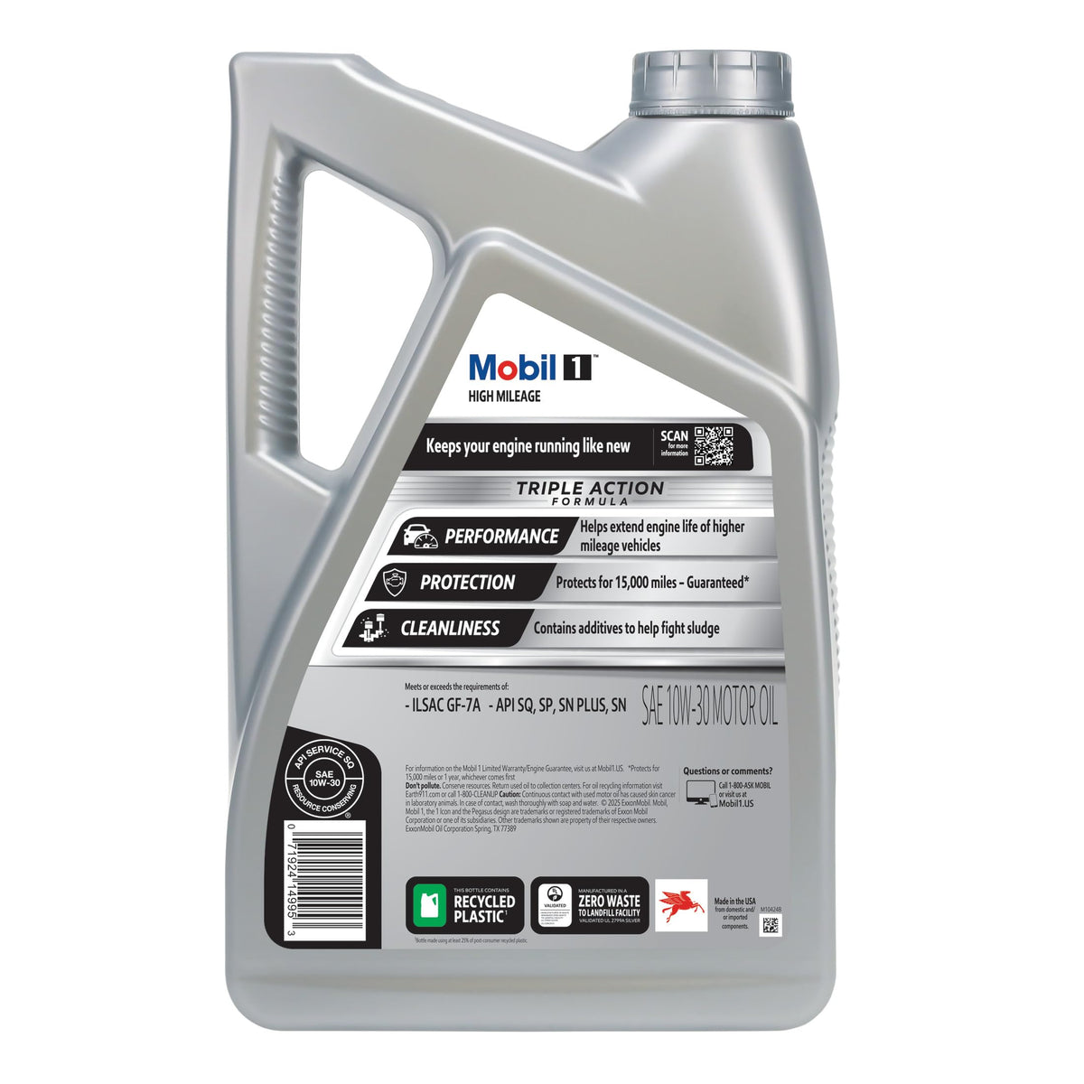 Mobil 1 High Mileage Full Synthetic Motor Oil 5W-30, 5 Quart Jansha Store