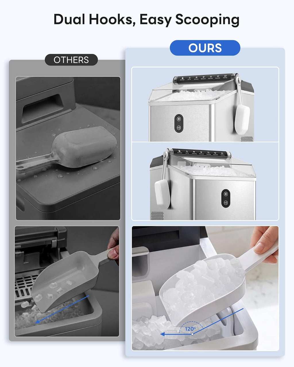 Nugget Ice Maker Countertop,55LBS/Day Ready in 4 Mins, Stainless Steel Jansha Store