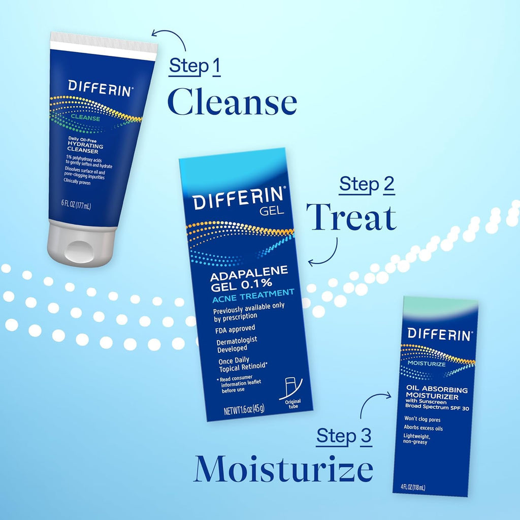 Differin Acne Retinoid Treatment Gel, 0.1% Adapalene, 15g Tube Jansha Store
