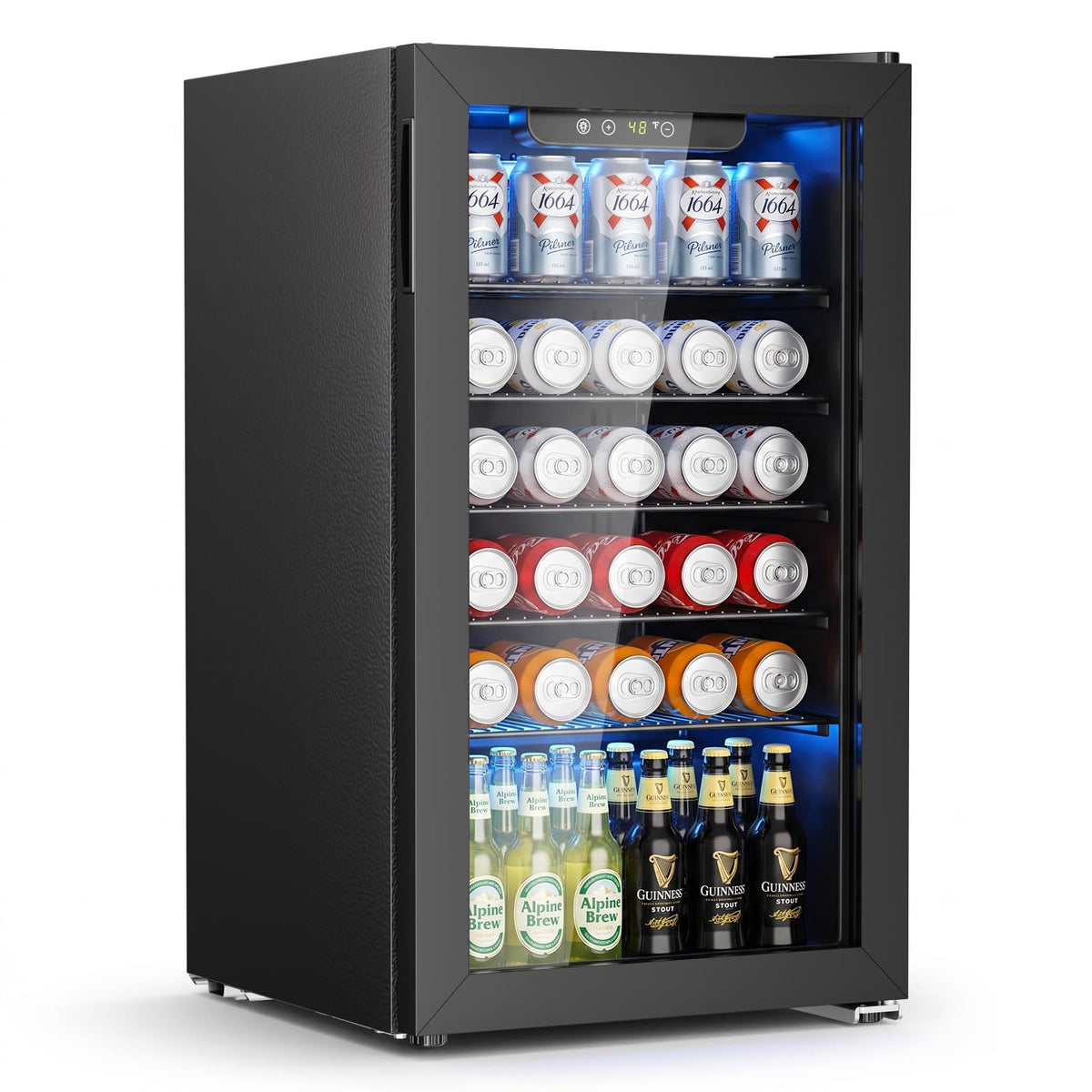 Antarctic Star Beverage Refrigerator Cooler 68 Can, Mini Fridge with Glass Door for Beer Drinks Wine,Freestanding Small Fridge with Electronic Temperature Control for Home and Bar,1.7 cu.ft Jansha Store