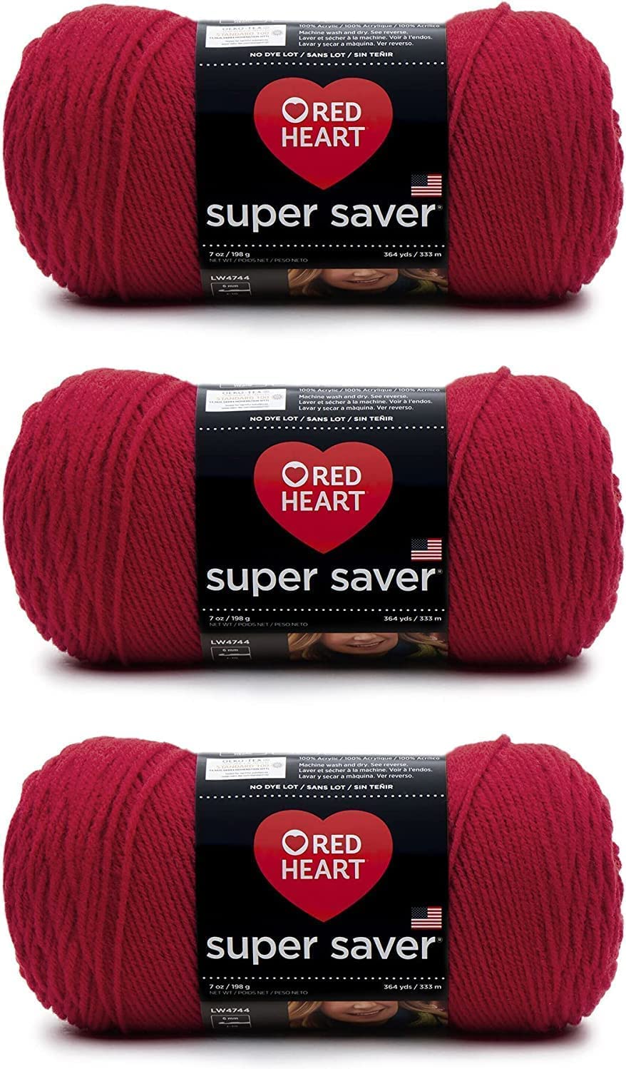 Red Heart Super Saver Yarn for Crocheting & Knitting, Medium Thyme, 3-Pack Jansha Store