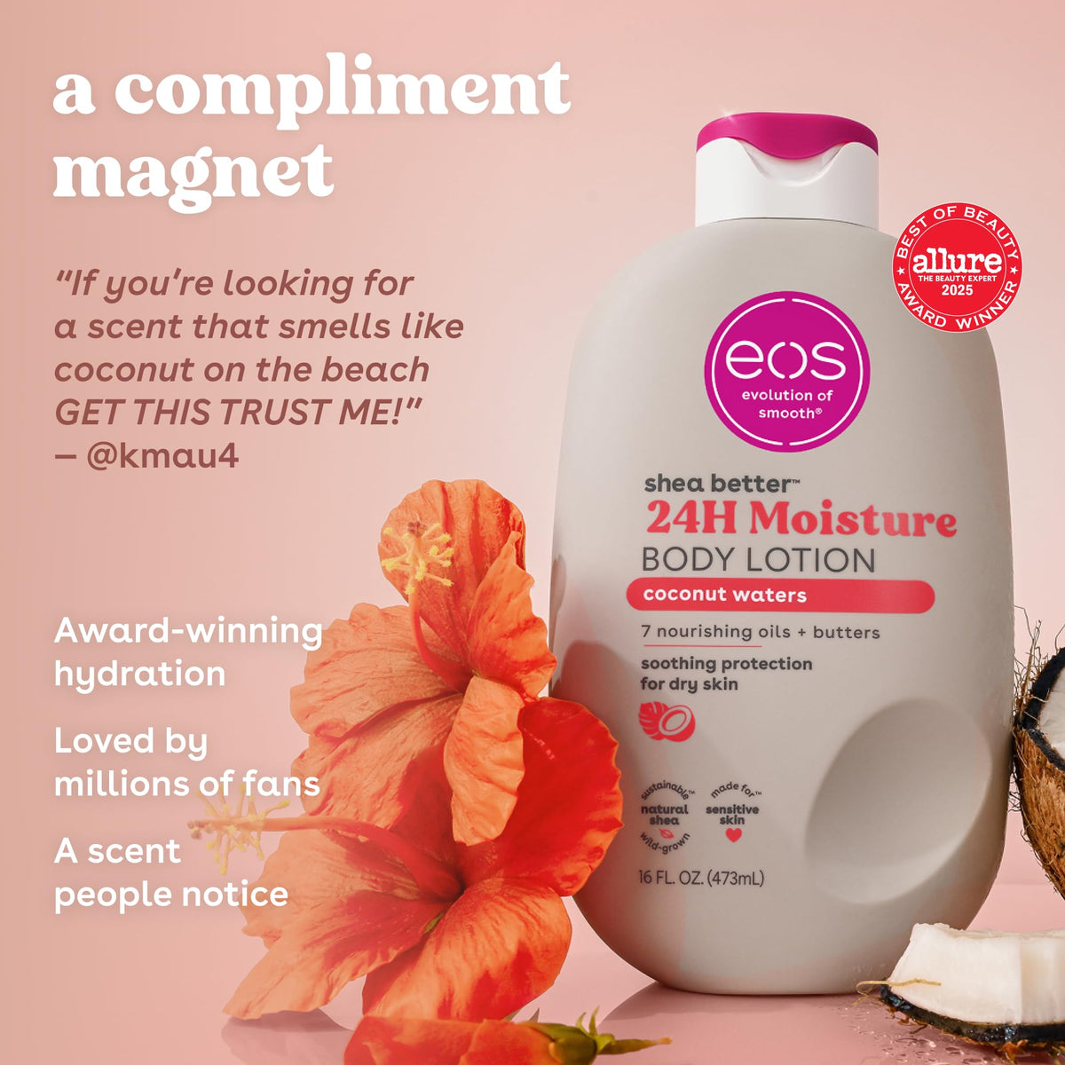 eos Shea Better Body Lotion- Vanilla Cashmere, 24-Hour Moisture, 16 fl oz Jansha Store