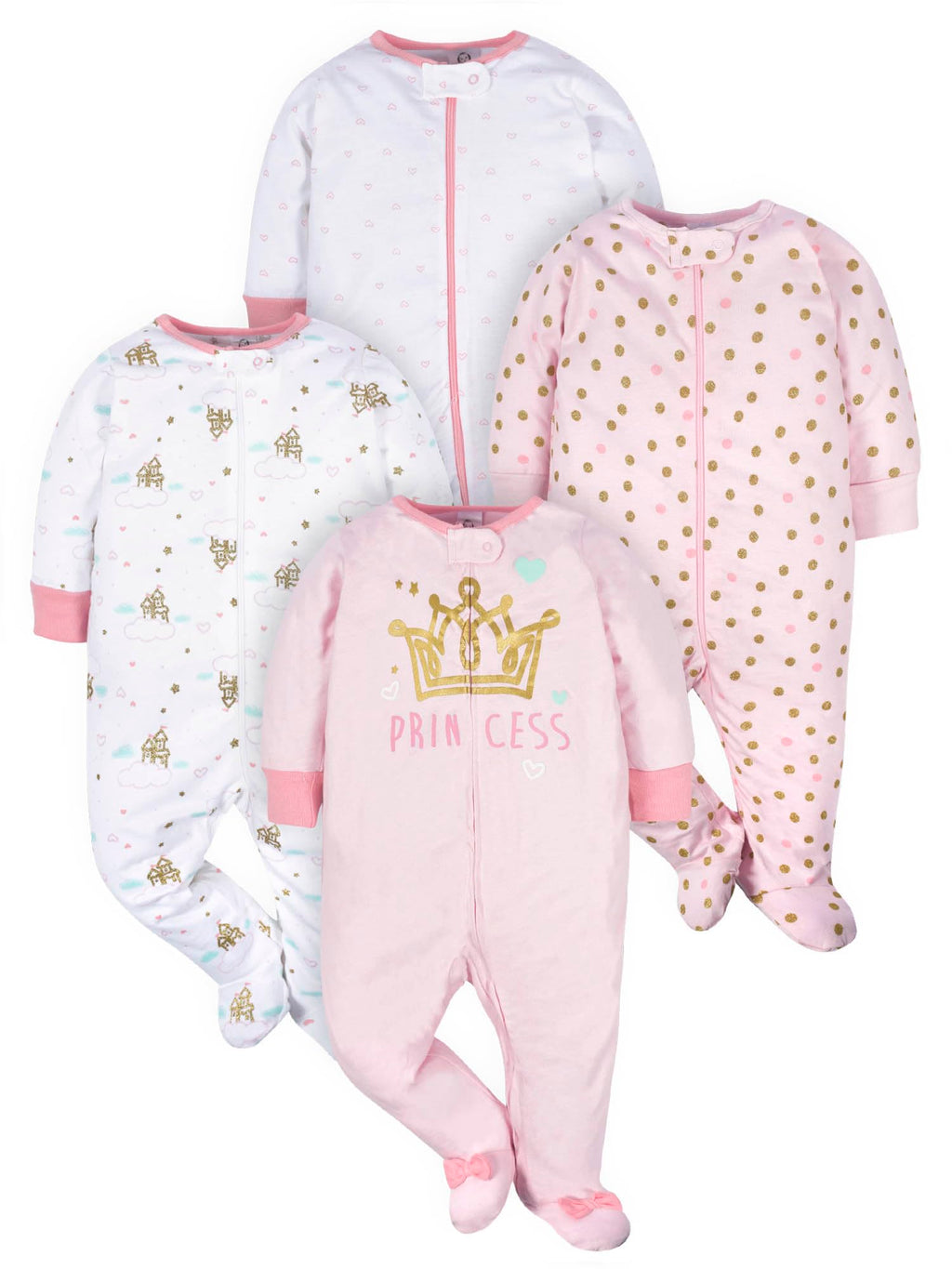 Gerber Baby Girls 4-Pack Sleep 'N Play Footie Jansha Store