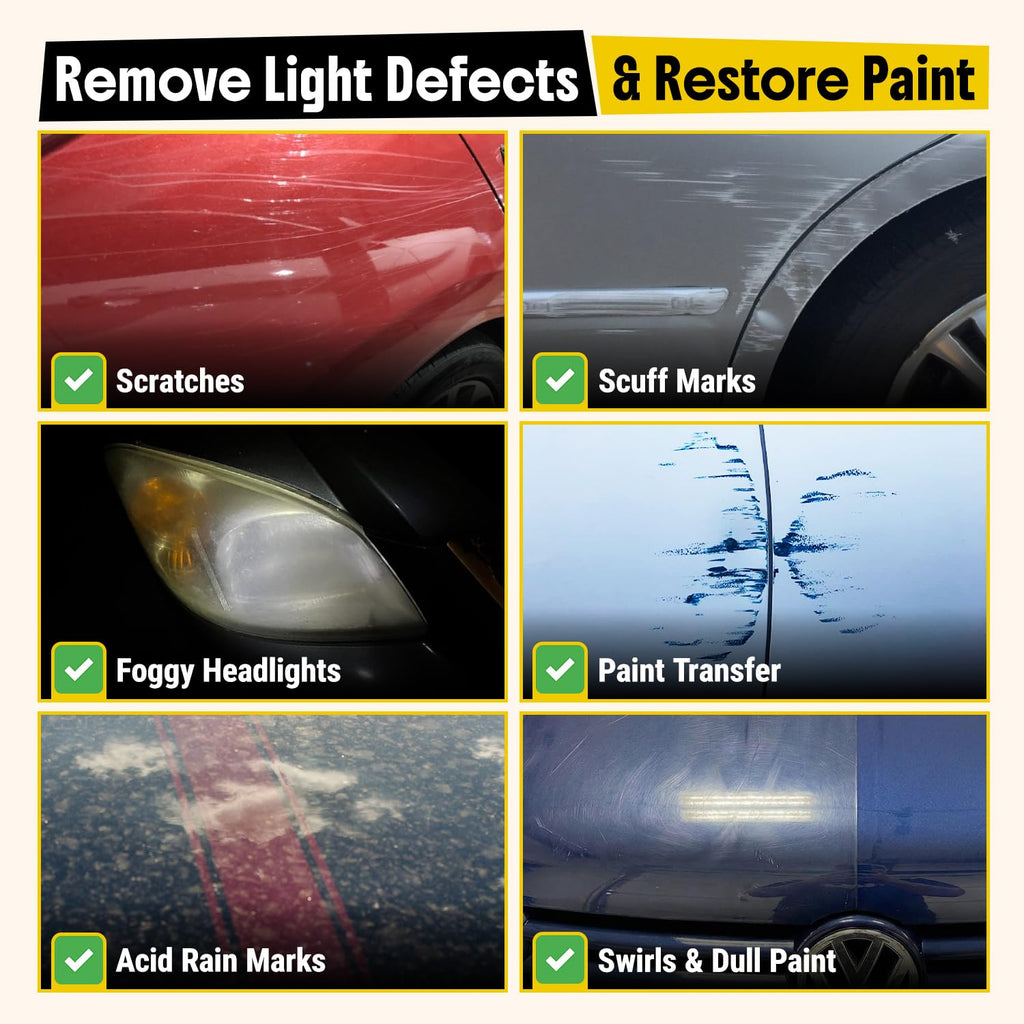 Carfidant Scratch Repair and Swirl Remover - Car Paint Scratch Remover & Restorer Kit with Buffer Pad - Polishing & Waxing Kits - Compound for Vehicles Paint Repair - 8.4 fl. Oz. Jansha Store