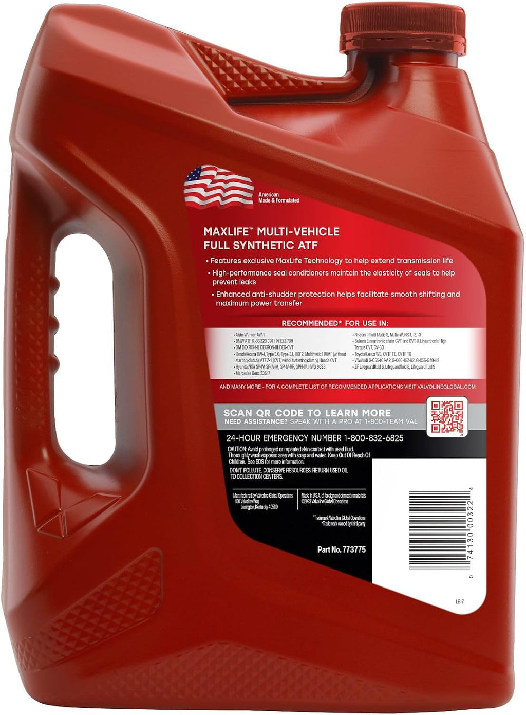 Valvoline MaxLife Multi-Vehicle ATF Full Synthetic Automatic Transmission Fluid 1 Gallon Jansha Store