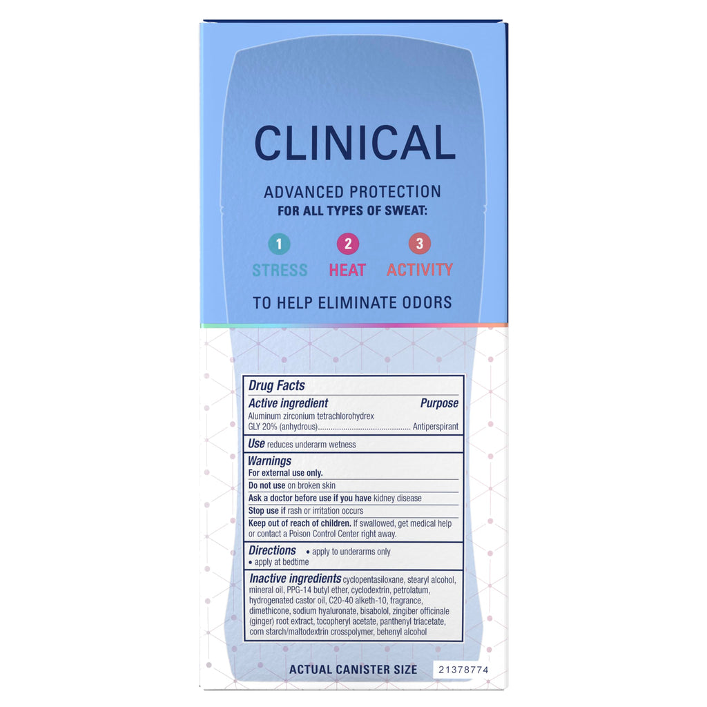 Secret Clinical Strength 100HR Sweat & Odor, Invisible Solid Antiperspirant Deodorant for Women, 3X Stress Protection with Hyaluronic Acid, PH Balanced, Clean Lavender Scent, 2.6 oz Jansha Store