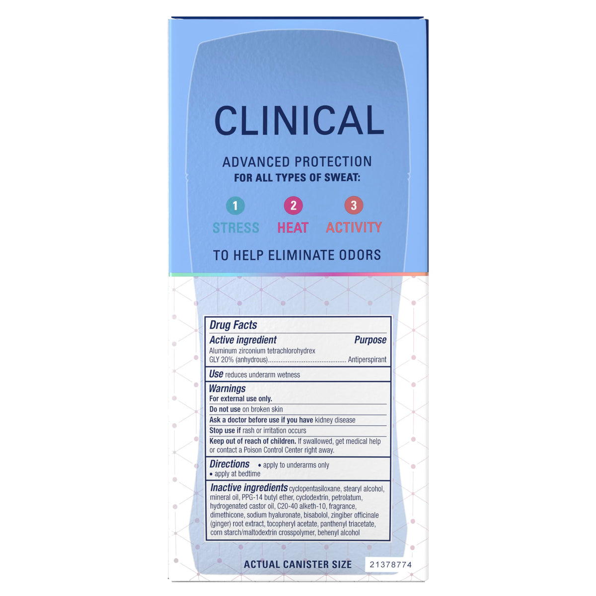 Secret Clinical Strength 100HR Sweat & Odor, Invisible Solid Antiperspirant Deodorant for Women, 3X Stress Protection with Hyaluronic Acid, PH Balanced, Clean Lavender Scent, 2.6 oz Jansha Store