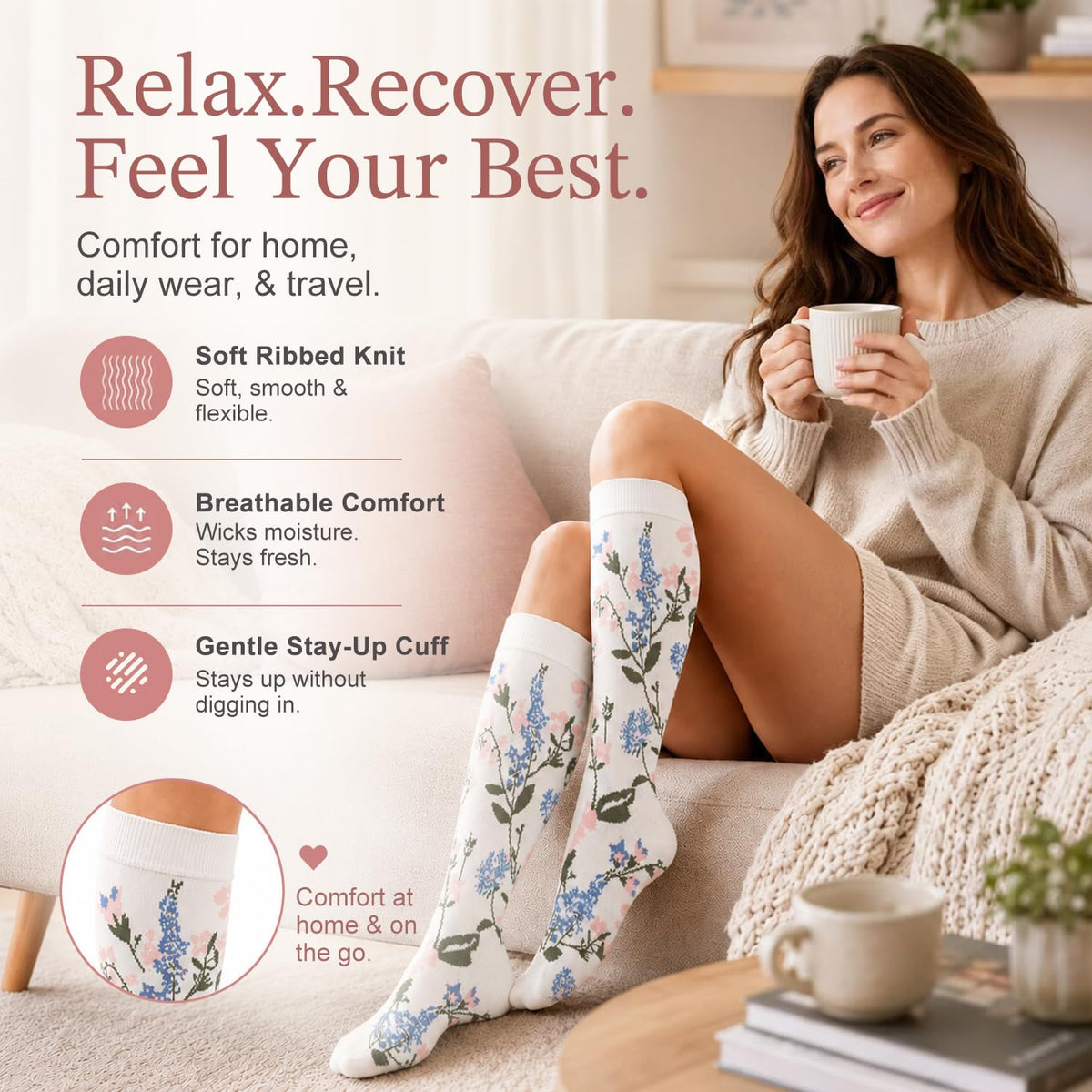 Laite Hebe 4 Pairs-Compression Socks for Women&Men Circulation-Best Support for Nurses,Running,Athletic Jansha Store