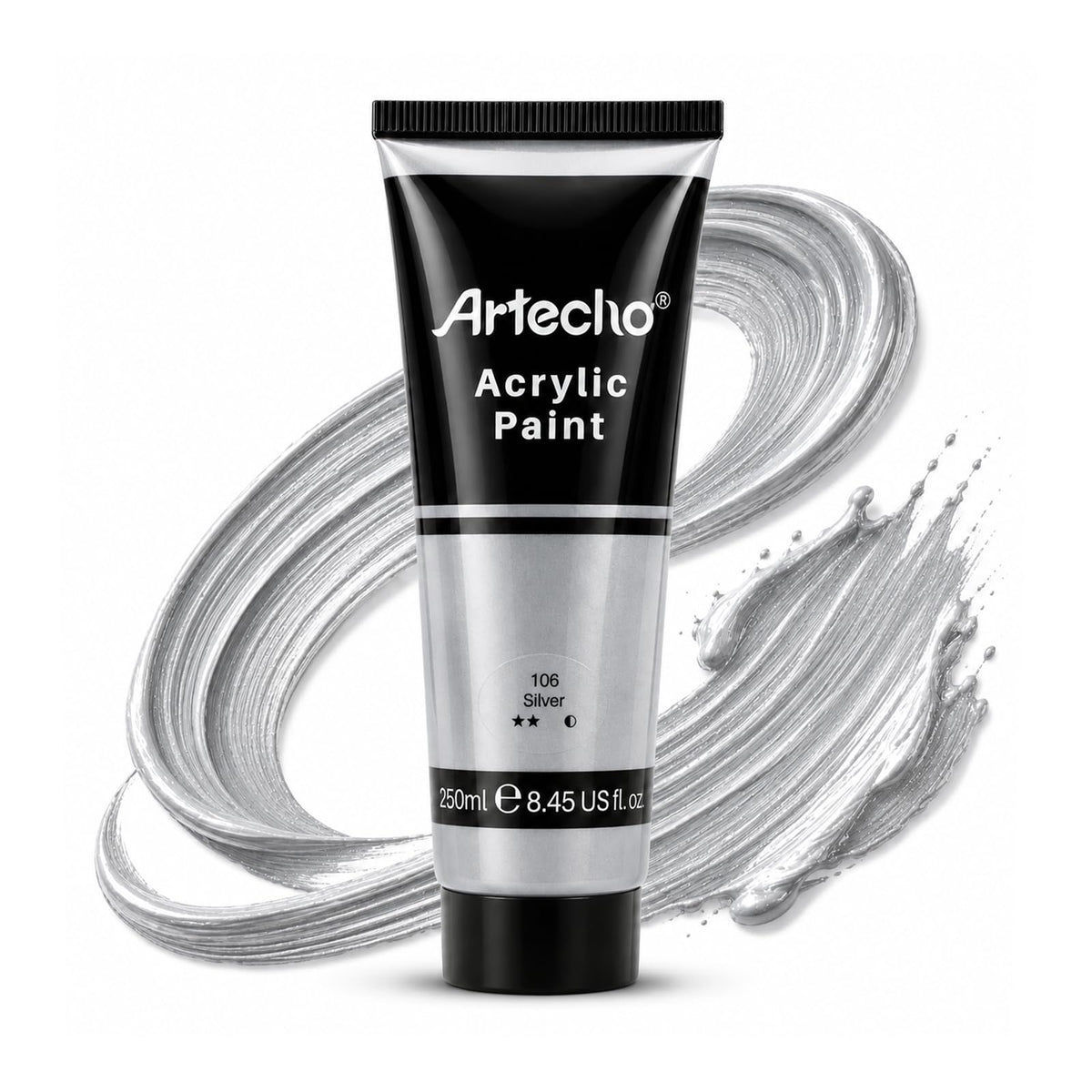 Artecho White Acrylic Paint, Titanium White Paint (120ml / 4.05oz) Tubes, Art Craft Paints for Canvas Painting, Rock, Stone, Wood, Fabric, Art Supplies Jansha Store