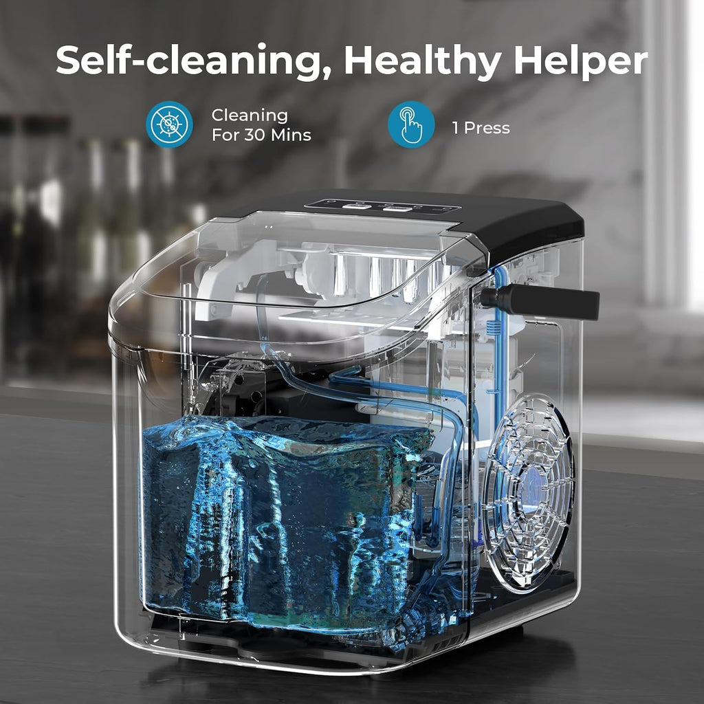 Antarctic Star Countertop Ice Maker Machine, 26Lbs/Day Fastest 6‑Min Ice Jansha Store