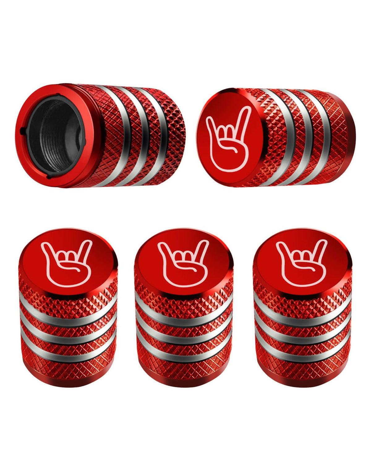 DECURCAR Tire Valve Stem Caps 5 Pack American Flag - Black Jansha Store