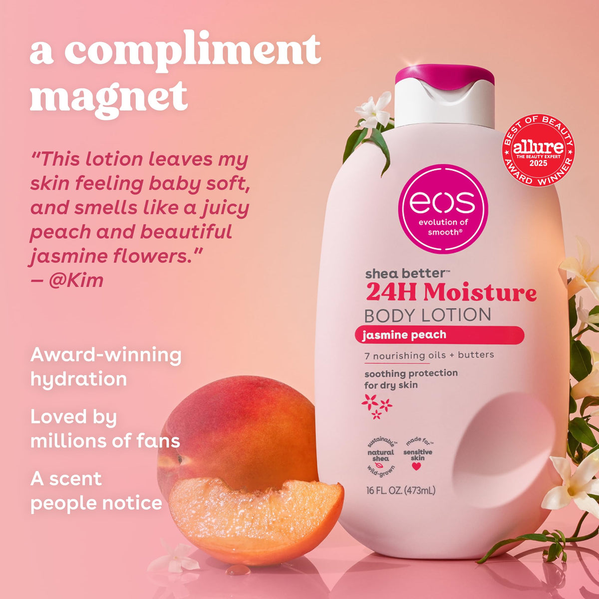 eos Shea Better Body Lotion- Vanilla Cashmere, 24-Hour Moisture, 16 fl oz Jansha Store