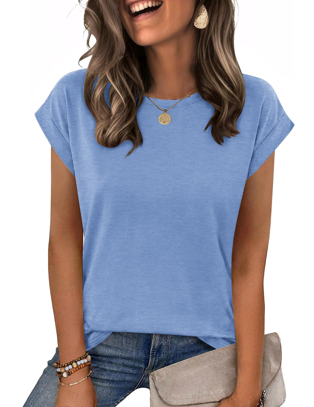 Zeagoo Womens Tops Summer Casual Cap Sleeve Tshirts Shirts Business Blouses Jansha Store