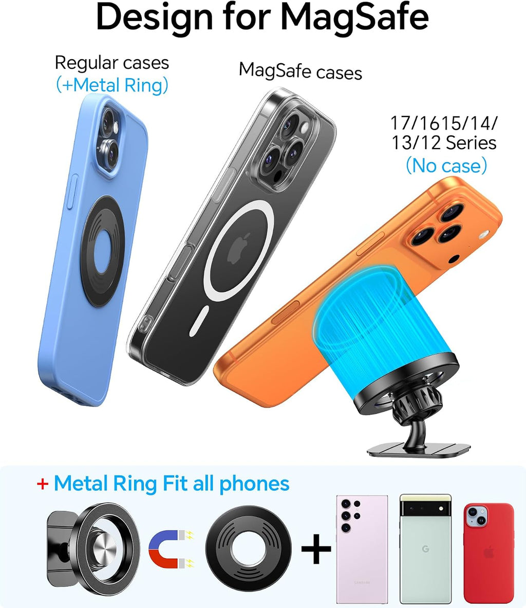 Kaistyle for Magsafe Car Mount【Strong Magnet】 Magnetic Phone Holder for Car Phone Holder Mount Dash Mounted Holders Phone Holders for Your Car Accessories for Women Men for iPhone 18 Pro Max 17 16 15 Jansha Store