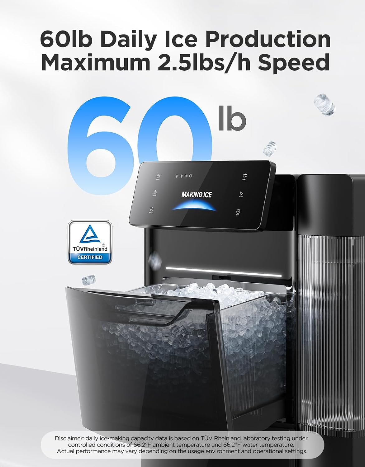 GoveeLife Smart Nugget Ice Maker Pro, 60lbs Daily, 6-Minute Ice, 40dB Jansha Store