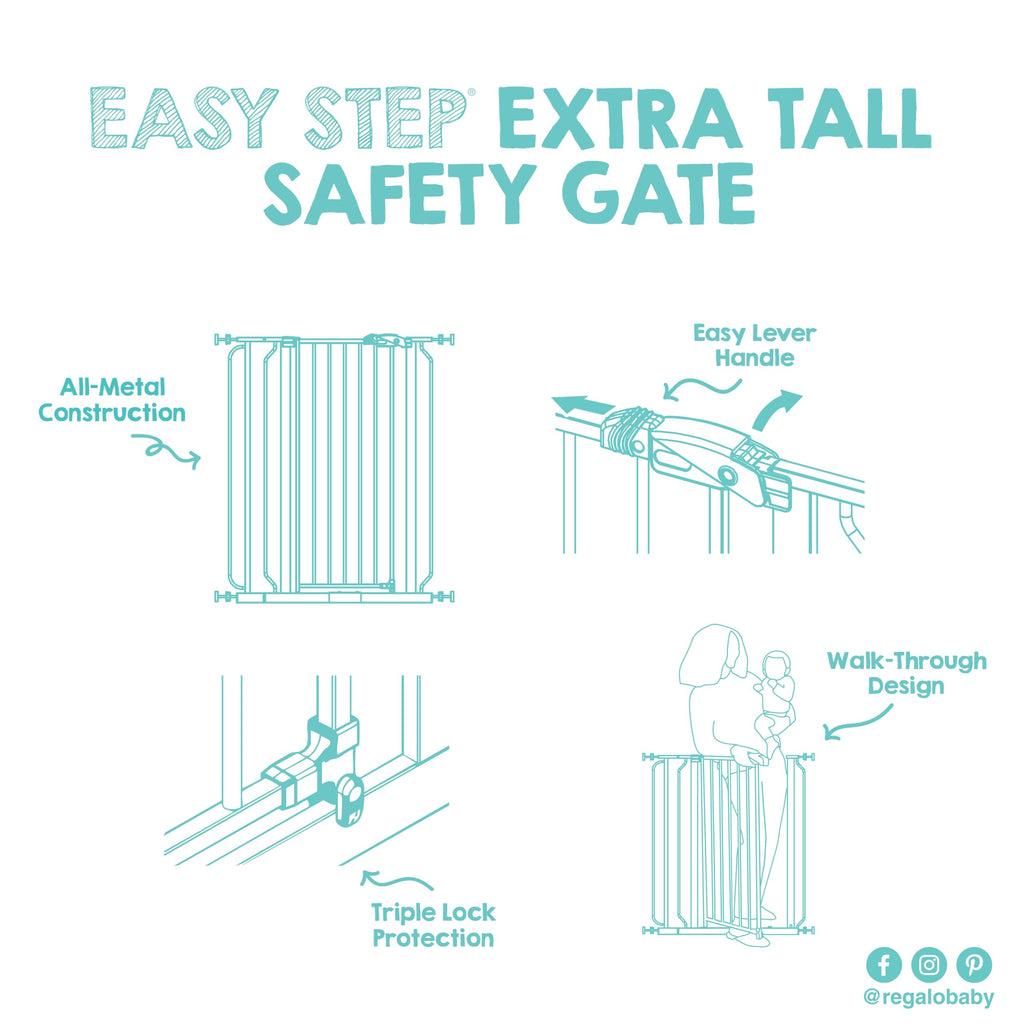 Regalo Safety 29"-38.5" Easy Step Baby Gate, Bottom of Stairs & Doorways Jansha Store