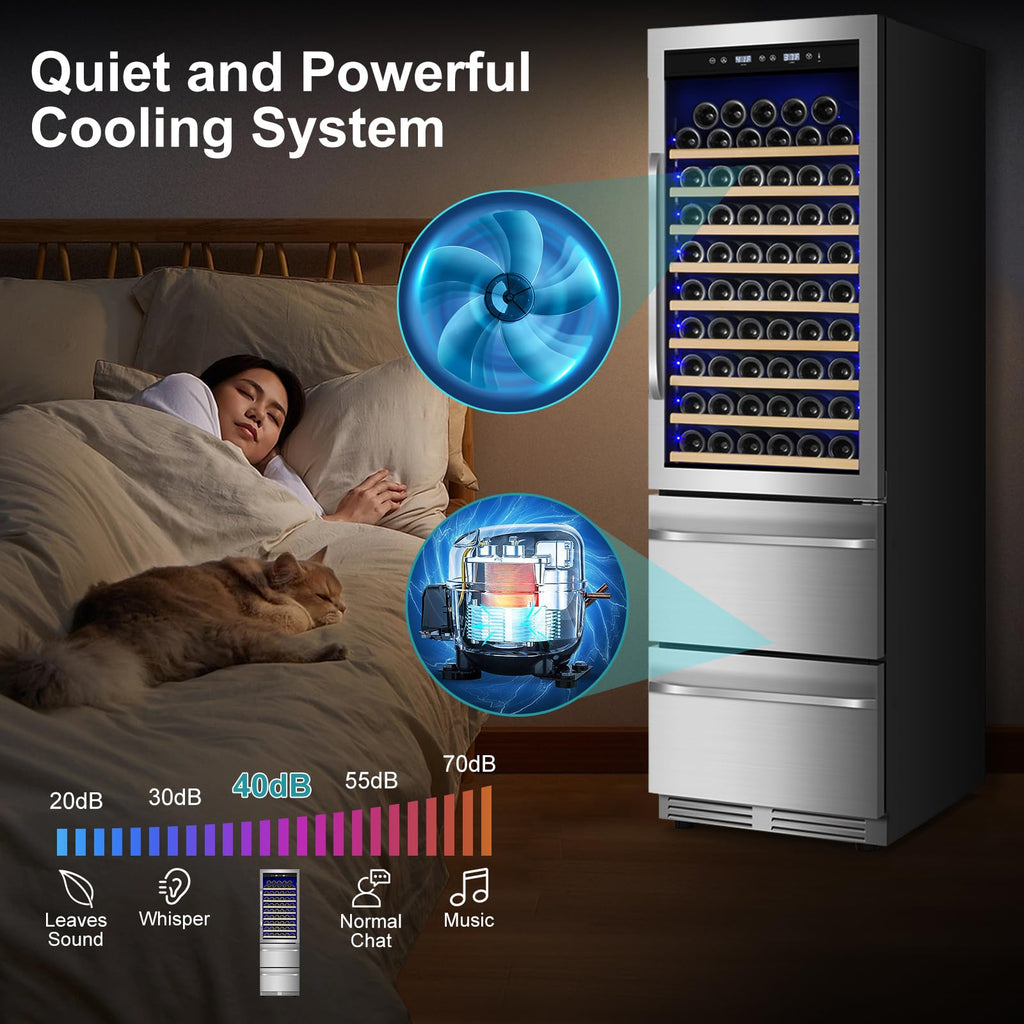 24 Inch Upgraded Dual Zone Wine and Beverage Refrigerator Cooler Jansha Store