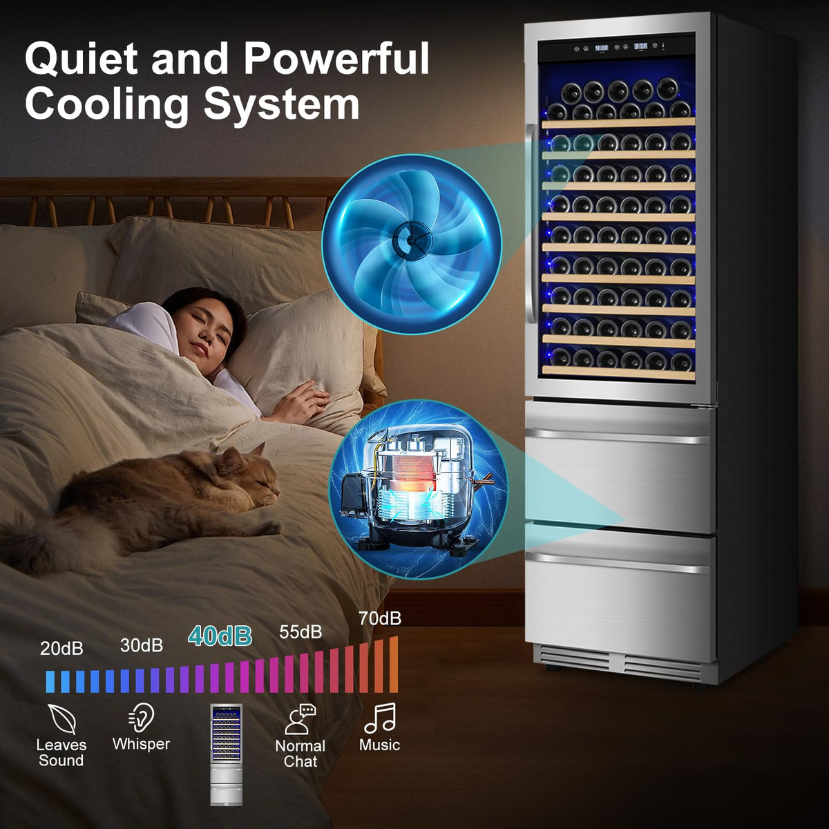 24 Inch Upgraded Dual Zone Wine and Beverage Refrigerator Cooler Jansha Store