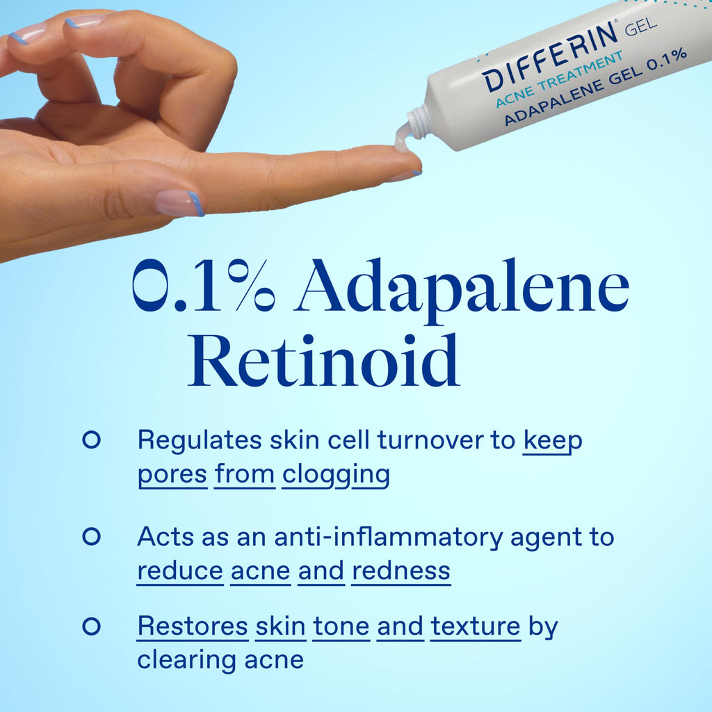 Differin Acne Retinoid Treatment Gel, 0.1% Adapalene, 15g Tube Jansha Store