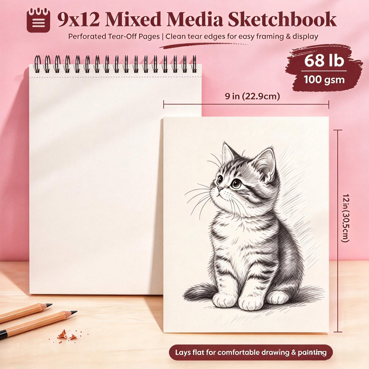 Soucolor Sketch Book 9" x 12", 100 Sheets Kids Art Sketchbook Drawing Pad Jansha Store